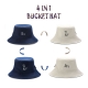 KONSTANZ JC - AME貓/ BUDDY狗 雙面雙色漁夫帽 (深藍色+卡其色)
